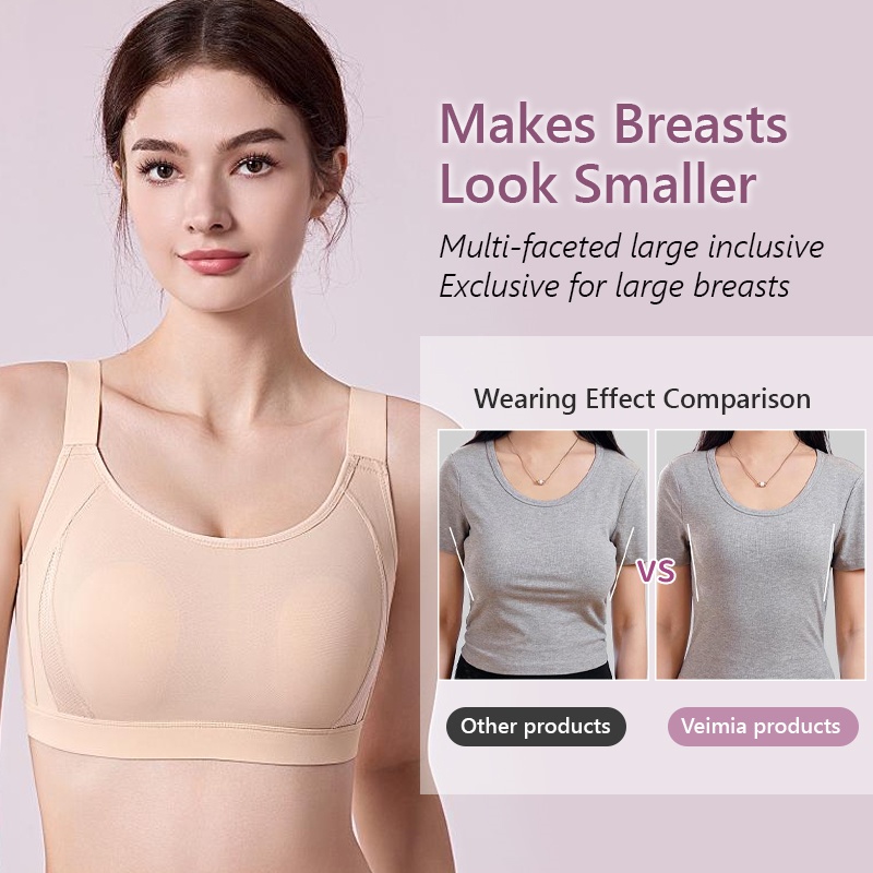 Full Coverage Seamless Minimizer Bras Plus Size Stable Support Sweat-wicking For Sports VEIMIA
