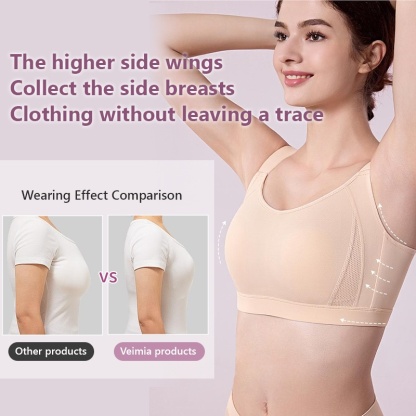 Full Coverage Seamless Minimizer Bra Plus Size Stable Support Breathable Sweat-wicking Sports Bra VEIMIA