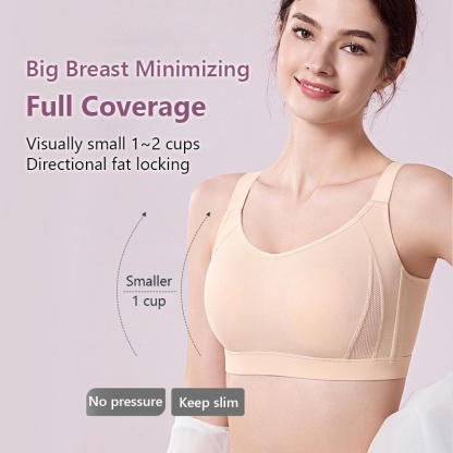 Full Coverage Seamless Minimizer Bra Plus Size Stable Support Sweat-wicking Sports Bra VEIMIA