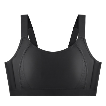 Black Full Coverage Seamless Minimizer Bra Plus Size Stable Support Breathable Sweat-wicking Sports Bra VEIMIA
