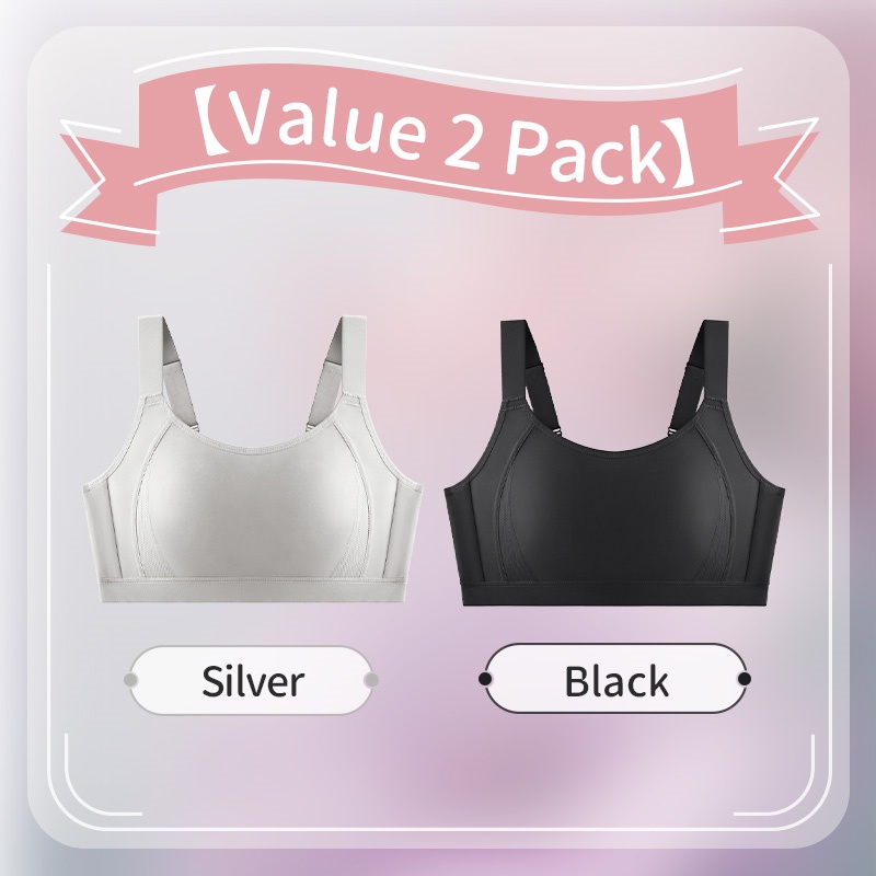 2 Pieces Full Coverage Seamless Minimizer Bras Plus Size Stable Support Breathable Sweat-wicking Sports Bras VEIMIA