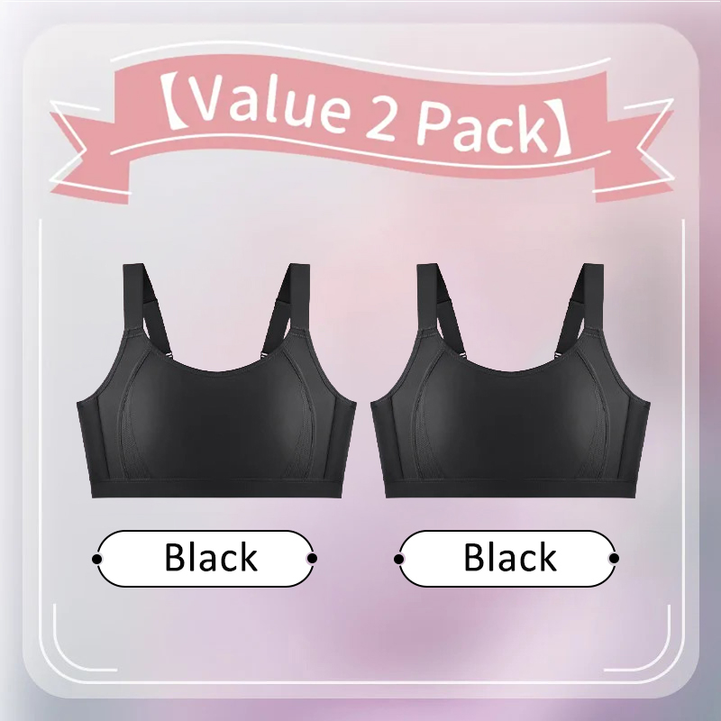 2 Pieces Full Coverage Seamless Minimizer Bra Plus Size Stable Support Breathable Sweat-wicking Sports Bra VEIMIA