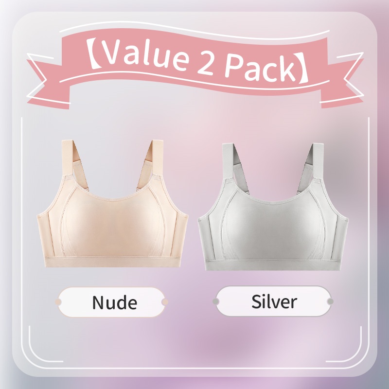 2 Pieces Full Coverage Seamless Minimizer Bras Plus Size Stable Support Breathable Sweat-wicking Sports Bra VEIMIA