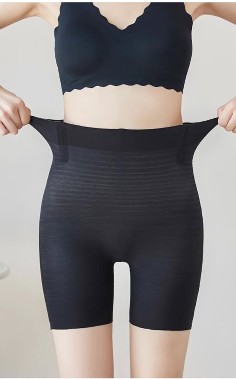 Black Color Seamless High Waist Shapewear Shorts Cool Fabric No Stuffiness Model Showcase Veimia