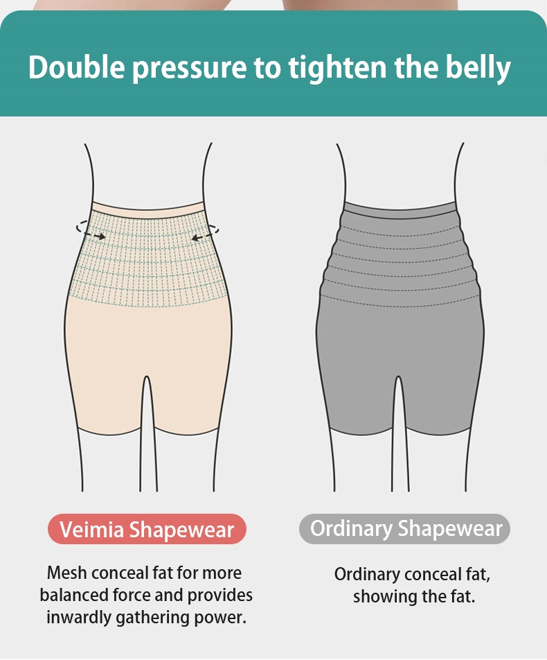 Ultra-thin Seamless High Waisted Shapewear Shorts Cool Fabric Without Stuffiness For Tummy Tightening Veimia