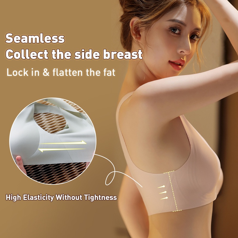 Ultra Thin Seamless Sexy Sleep Bras One Piece Deep V Breathable Mesh Naked Feeling Vest VEIMIA