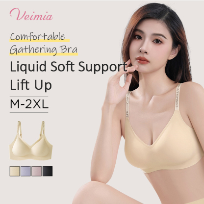 Best Fashionable Wireless Push Up Bra Support For Anti-sagging And Gathering VEIMIA