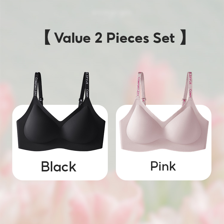 Value 2 Pieces Set Best Fashionable Wireless Push Up Bras Soft Support VEIMIA