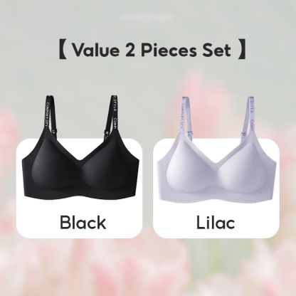 2 Pieces Set Best Fashionable Wireless Push Up Bra Soft Support VEIMIA