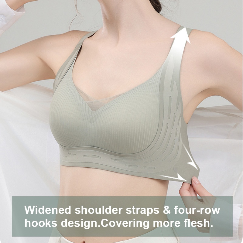 Anti-sagging Wireless Bras Cross Lace Lift Up And Support For Round Breast Shape VEIMIA