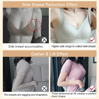 Seamless Anti-sagging Wireless Bra Cross Lace Lift Up And Support For Round Breast Shape VEIMIA