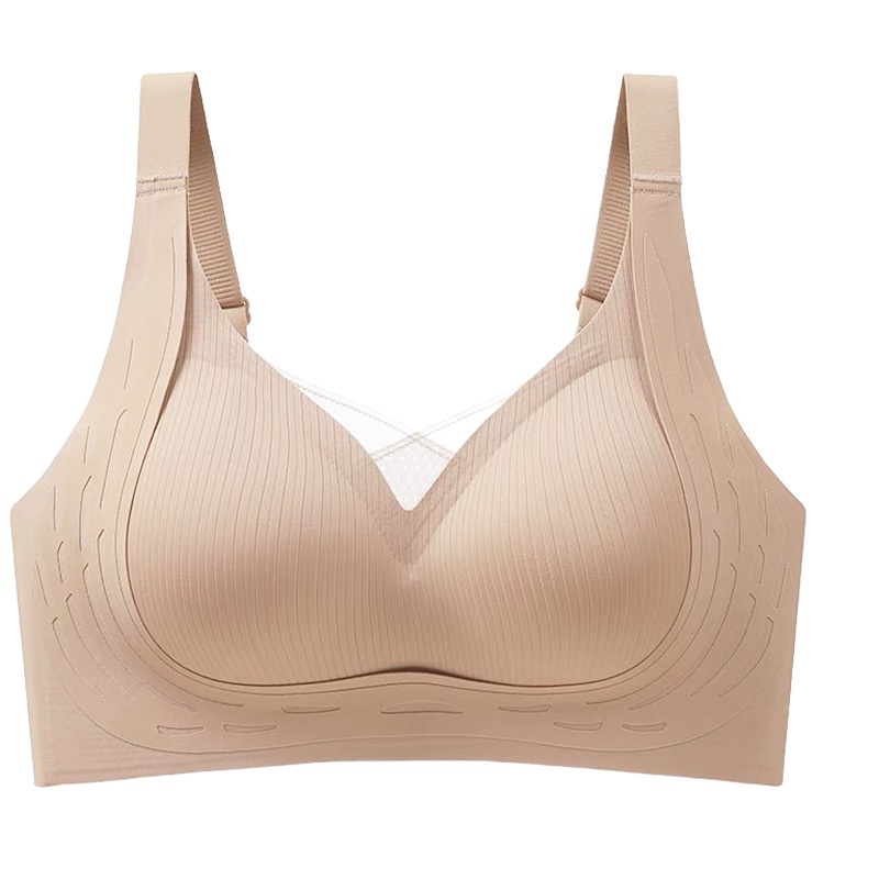 Seamless Anti-sagging Wireless Bra Cross Lace Lift Up And Support For Women VEIMIA