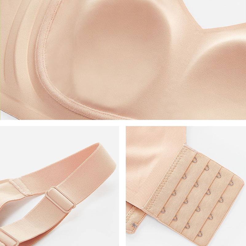 Breathable Seamless Supportive Wireless Plus Size Bras Fixed Cup Lift Up Saggy Breast VEIMIA