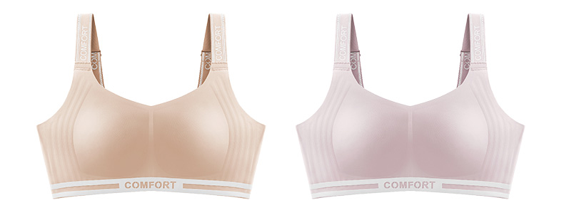 Beige and Pink Big Breast Slimming Minimizer Bra With Stylish Straps for Off-Shoulder Chic VEIMIA