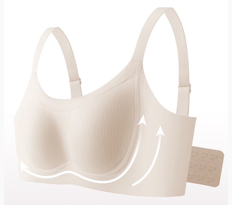Soft Support Minimizer Bra Vertical Striped Slim Fit Wireless Full Coverage Lift UpVEIMIA