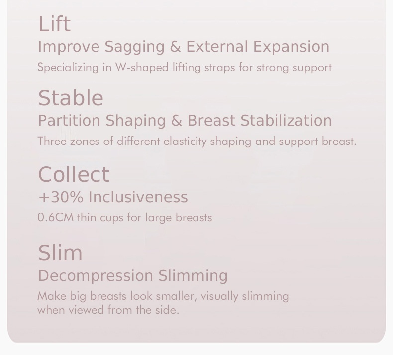 Soft Support Minimizer Bra Vertical Striped Slim Fit Wireless Full Coverage Lift Up Large Breast VEIMIA
