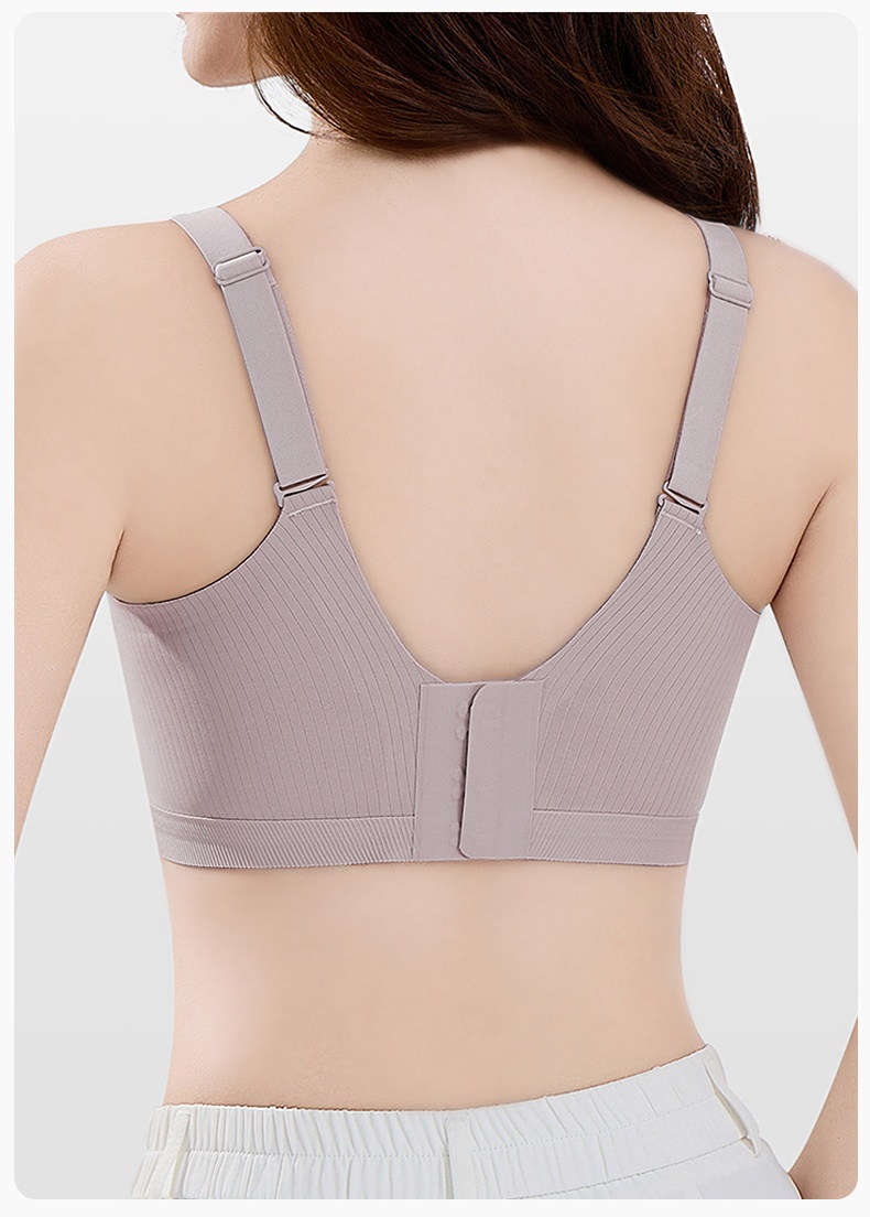 Soft Support Minimizer Bra Vertical Striped Wireless Full Coverage Lift Up Saggy Breast VEIMIA