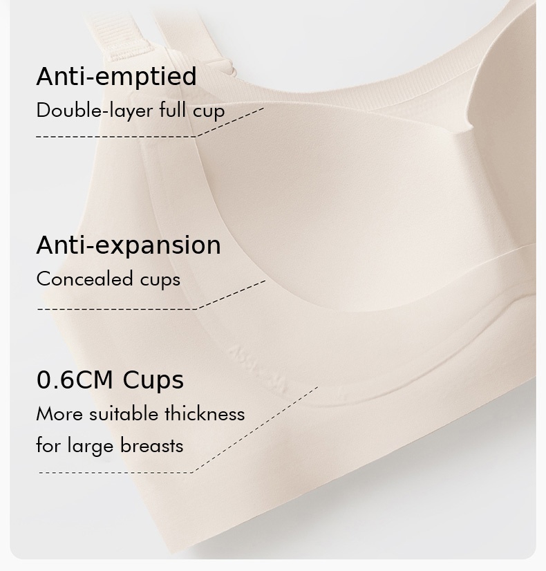 Soft Support Minimizer Bras Vertical Striped Slim Fit Wireless Full Coverage Lift Up Saggy Breast VEIMIA