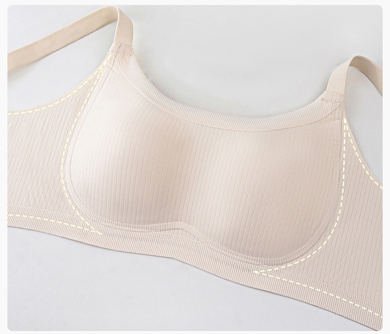 Soft Support Breast Minimizer Bra Vertical Striped Slim Fit Wireless Full Coverage Lift Up VEIMIA