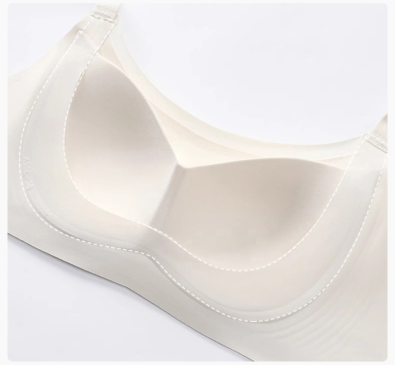 Soft Support Breast Minimizer Bra Vertical Striped Wireless Full Coverage Lift Up Saggy Breast VEIMIA