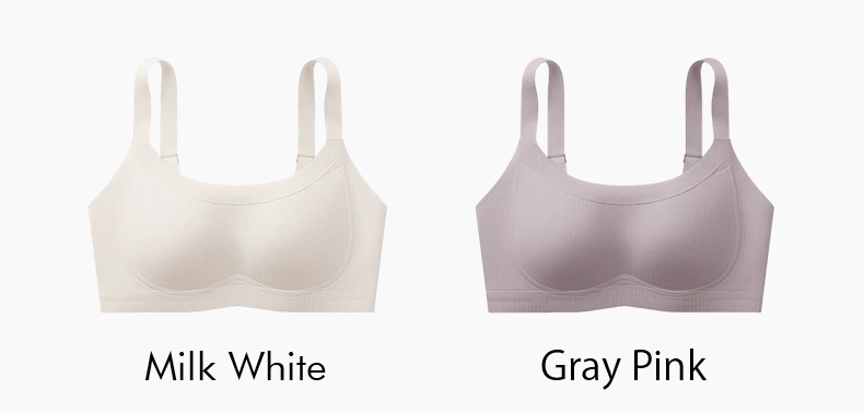 Soft Support Breast Minimizer Bra Vertical Striped Slim Fit Wireless Elastic Straps VEIMIA