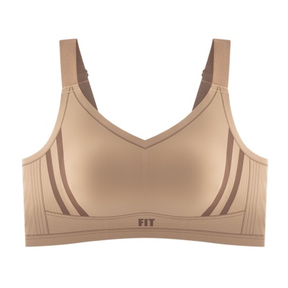 Sports Style Full Coverage Minimizer Bras Seamless Cloud Sense Ultra Comfortable Support Khaki Color VEIMIA