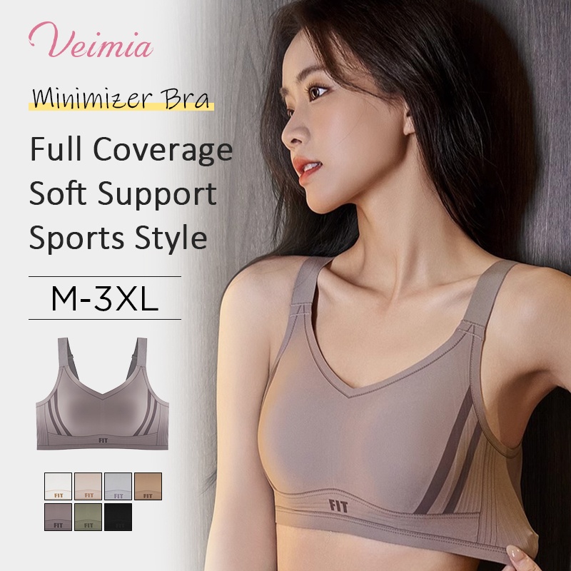 Sports Style Full Coverage Minimizer Bra Seamless Cloud Sense Comfortable Support For Yoga VEIMIA