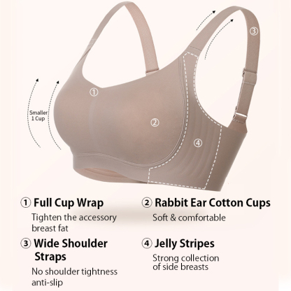 Ultra Thin Seamless Plus Size Minimizing Bras W-shaped Support Prevent Sagging Breast Smooth Back Fat VEIMIA