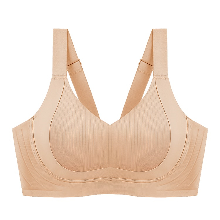 Breathable Seamless Supportive Plus Size Bra Fixed Cup Lift Up Saggy Breast VEIMIA