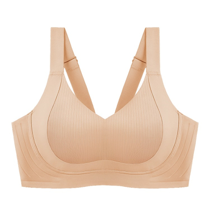 Breathable Seamless Supportive Plus Size Bra Fixed Cup Lift Up Saggy Breast VEIMIA
