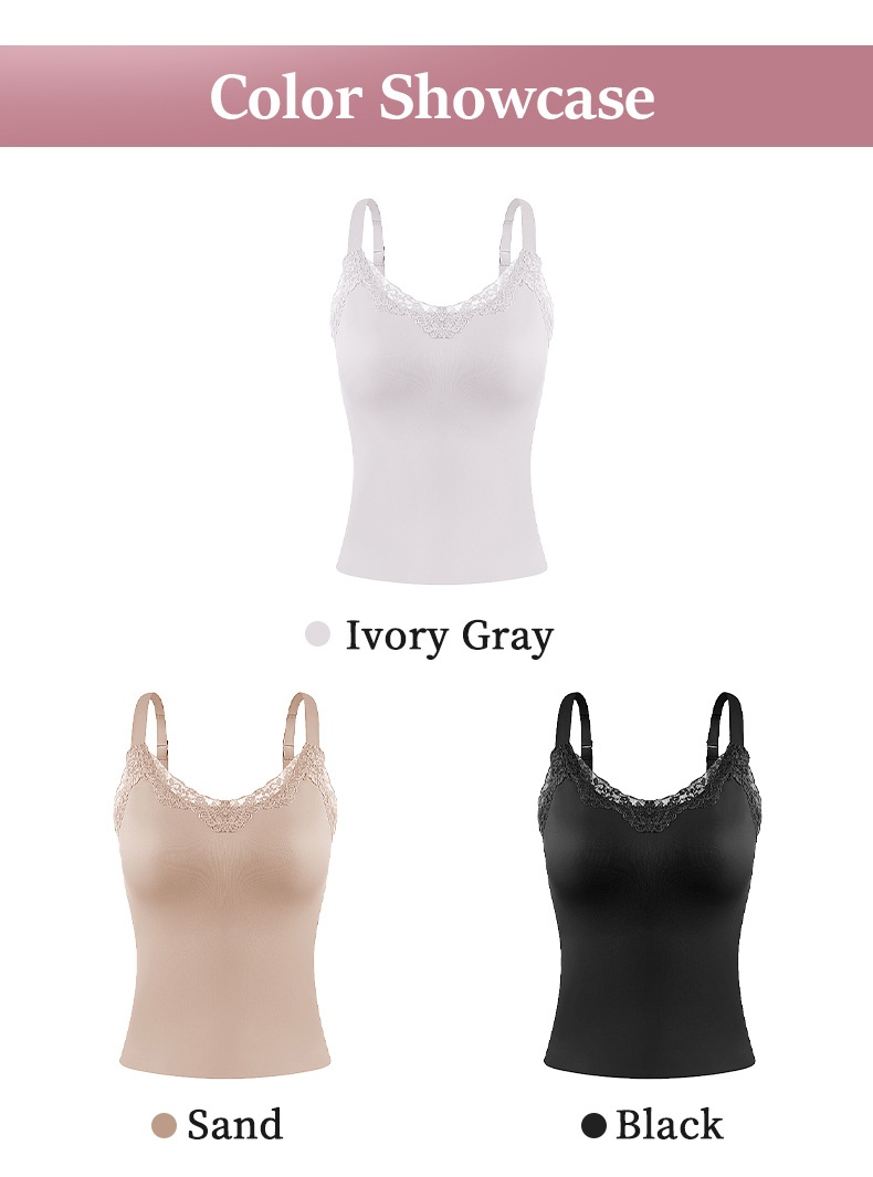 Bra-free Camisole With Elegant Lace ​​Designs​​, Seamless ​​Supports​​ & Flattering Lift For Natural Shape VEIMIA