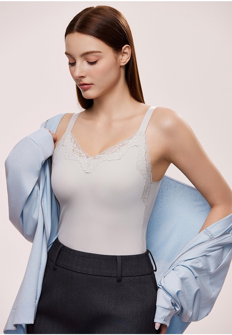 Bra-free ​​Camisoles​​ With Elegant Lace ​​Designs​​, Seamless ​​Supports​​ & Flattering Lift For Natural Shape VEIMIA