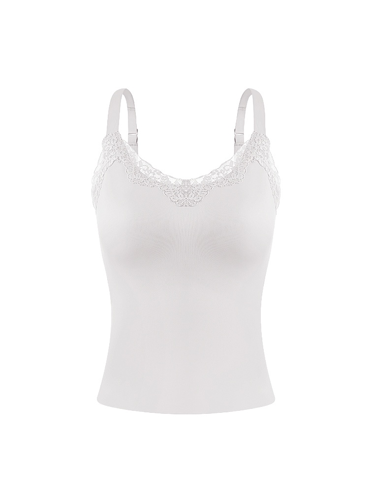 Braless Camisole With Elegant Lace ​​Designs​​, Seamless Support & Flattering Lift For Natural Shape VEIMIA