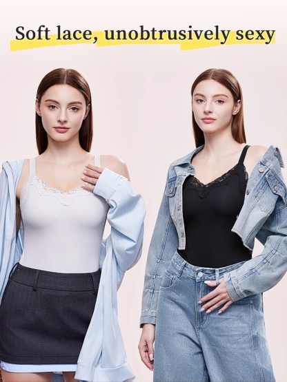 Bra-free ​​Camisoles​​ With Elegant Lace ​​Designs​​, Seamless ​​Supports​​ & Flattering ​​Lifts​​ For Natural Shape VEIMIA