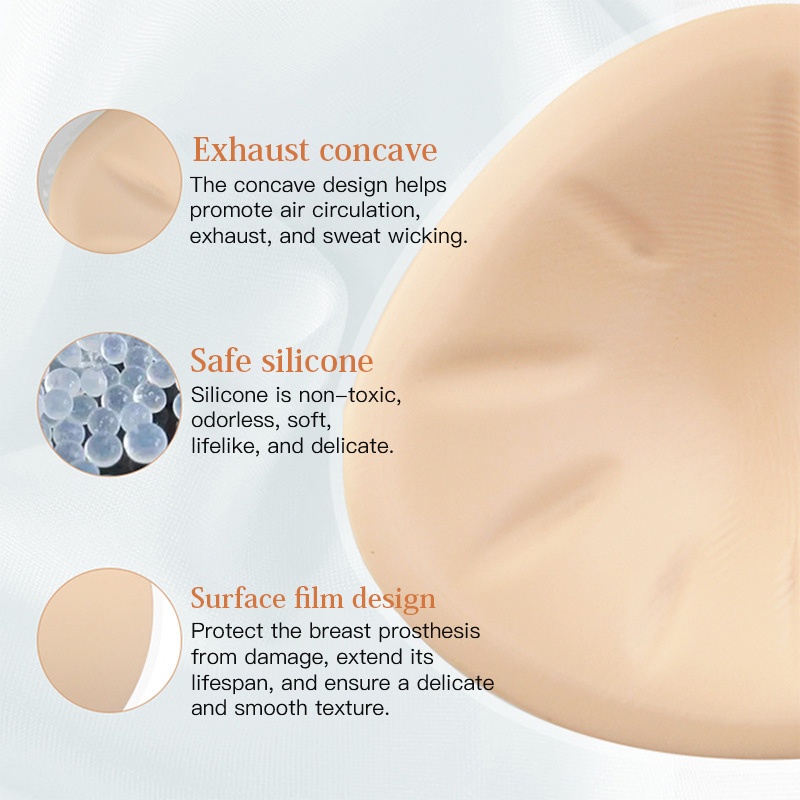 Safe Mastectomy Breast Prosthesis 1 Piece Left-right Universal Medical Silicone Breast Forms VEIMIA