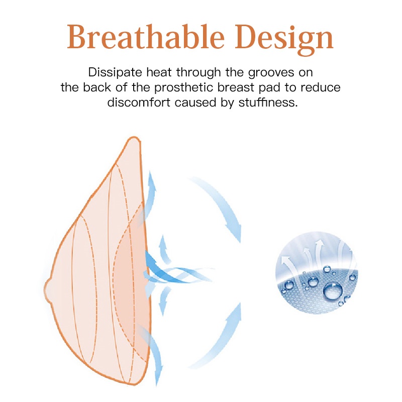 Breathable Mastectomy Breast Prosthesis Left Right Universal Safe Medical Silicone Breast Form VEIMIA