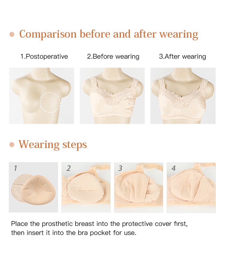 Safe Mastectomy Breast Prosthesis Left Right Universal Natural Silicone Breast Form VEIMIA