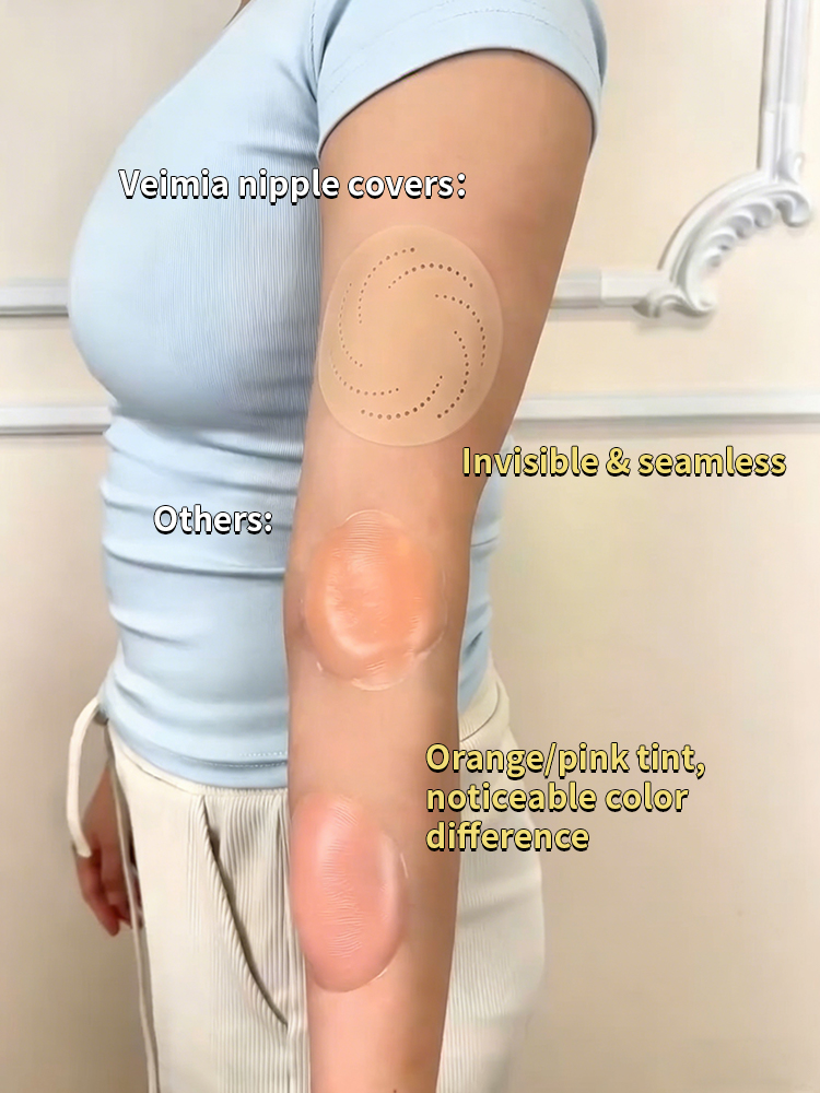 Breathable Nipple Covers Strong Hold Adhesive With Glue-free Center Pain-free Removal Design VEIMIA
