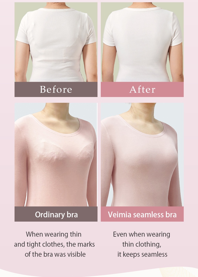 Breathable Seamless Bra - 24 Hour Wearable One-piece Tank Top Comfortable Bra With Soft Nude Feelings VEIMIA