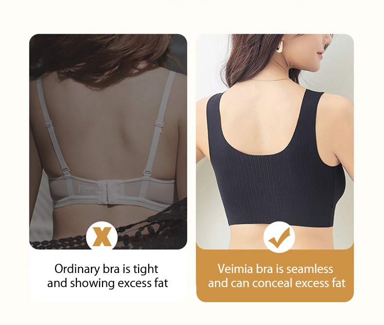 Breathable Seamless Bras - 24 Hour Wearable One-piece Tank Tops Comfortable Bra With Soft Nude Feelings VEIMIA