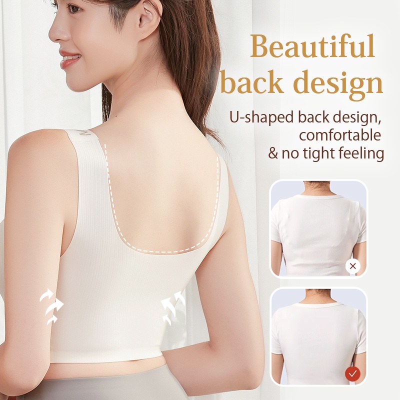 Breathable Seamless Bras - 24 Hours Wearable Anti-sagging One-piece Tank Top Comfortable Bra With Soft Nude Feeling VEIMIA