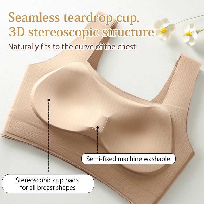 Breathable Seamless Bra - 24 Hour Wearable Anti-sagging One-piece Tank Tops Comfortable Bras With Soft Nude Feeling VEIMIA