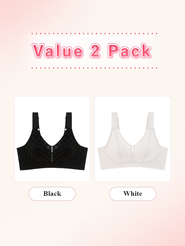Value 2 pack minimizer bras in black and white VEIMIA