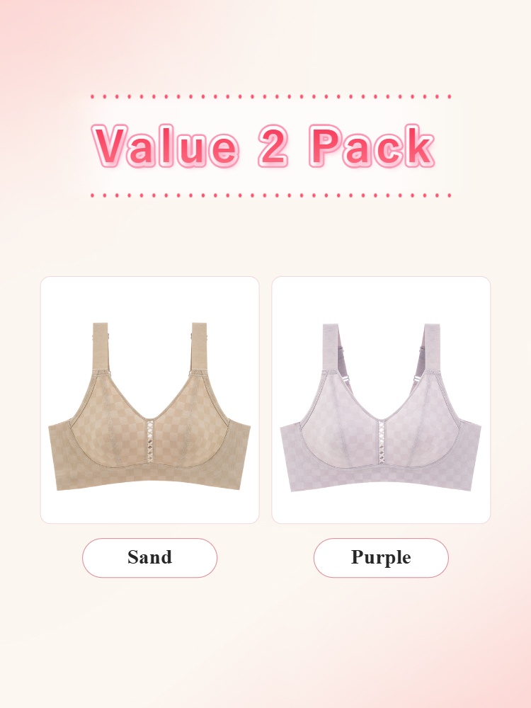 Value 2 pack minimizer bras in sand and purple VEIMIA