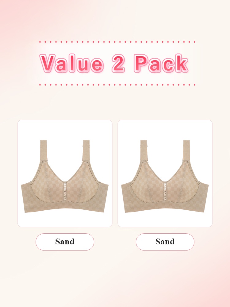 Value 2 pack sand minimizer bras with front views VEIMIA