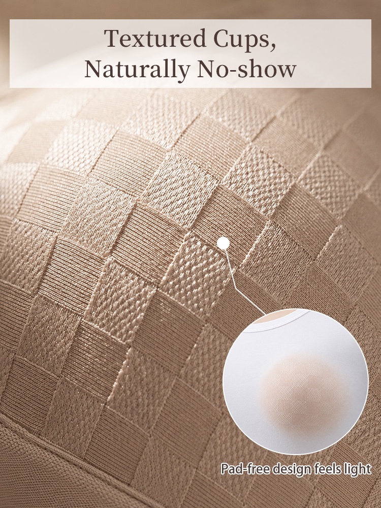 Close-up of sand textured cups with no show pad free design VEIMIA