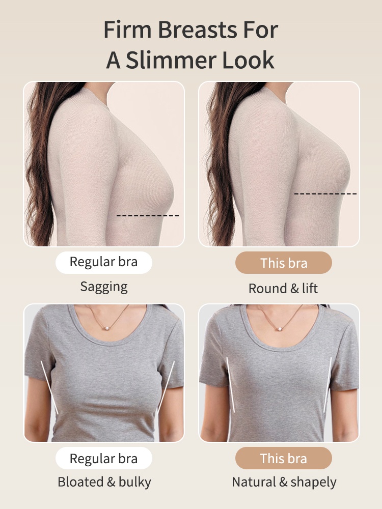 Bust-balancing Minimizer Bras Comfortable Contourings, Nude & Invisible For Natural Supports VEIMIA