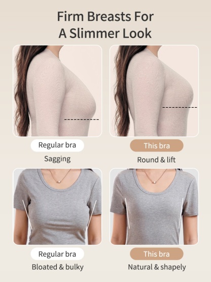 Bust-balancing Minimizer Bras Comfortable Contourings, Nude & Invisible For Natural Supports VEIMIA