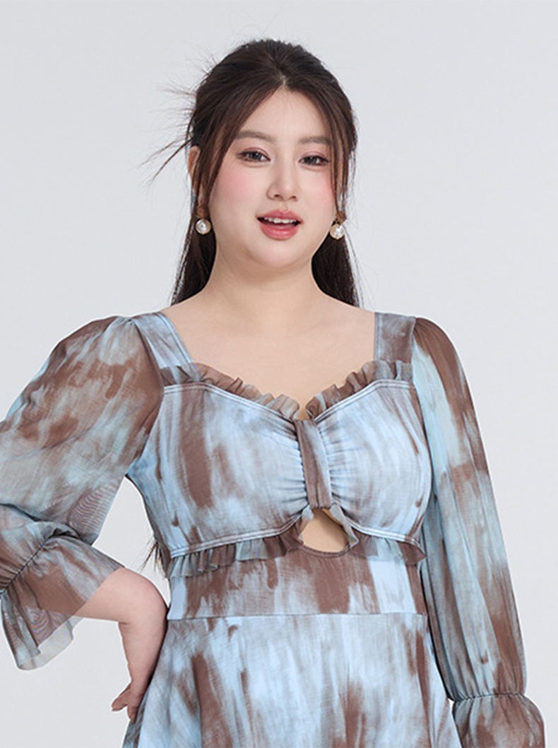 Trendy Long Sleeve One-piece Swim Dress With Built-in Bra VEIMIA