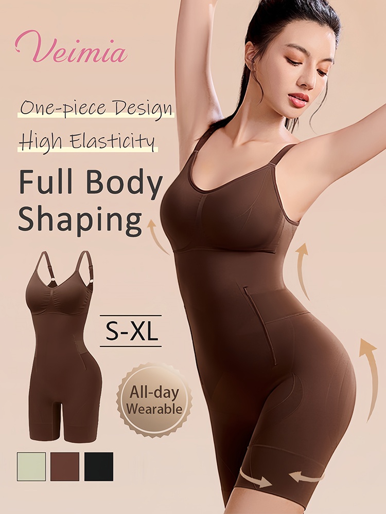 Sculpting Bodysuit Full Forms Shaping With Double-X Support, Seamless Zero-pressure Fit & Built-in Convenience VEIMIA